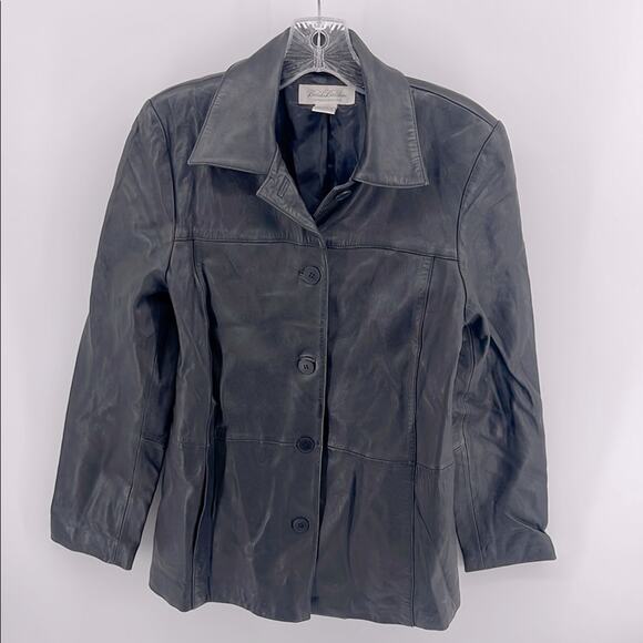 Brooks Brothers 100% leather button up leather jacket sz XS - Picture 1 of 8